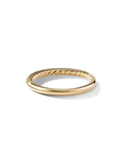 David Yurman Women's Dy Eden Band Ring In 18k Yellow Gold, 2mm