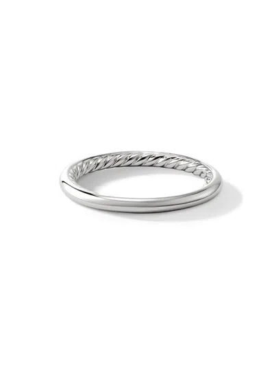 David Yurman Women's Dy Eden Band Ring In Platinum, 2mm In Silver