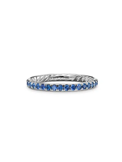 David Yurman Women's Dy Eden Band Ring In Platinum In Blue