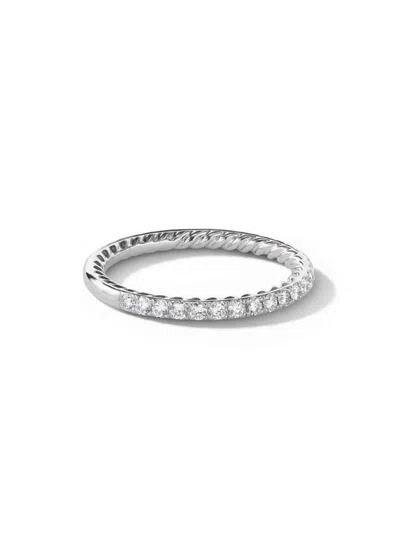 David Yurman Women's Dy Eden Partway Band Ring In Platinum In Silver