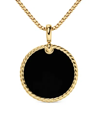 David Yurman Women's Dy Elements Disc Pendant In 18k Yellow Gold In Black