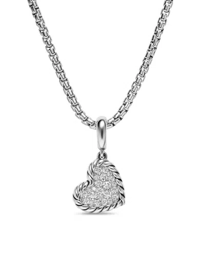 David Yurman Women's Dy Elements Heart Pendant In Sterling Silver With Diamonds, 12.7mm In Gold