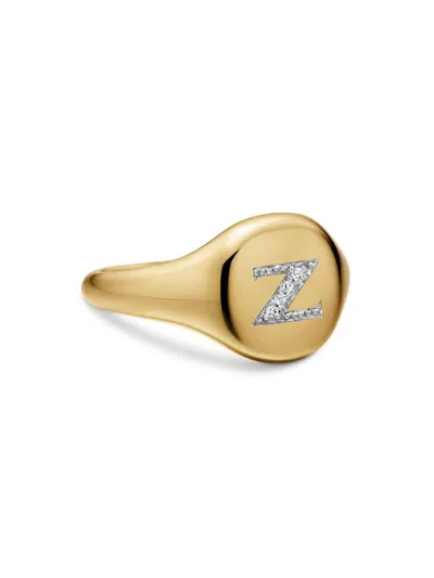 David Yurman Women's Dy Initial Pinky Ring In 18k Yellow Gold