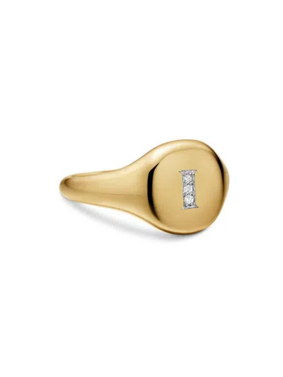 David Yurman Women's Dy Initial Pinky Ring In 18k Yellow Gold
