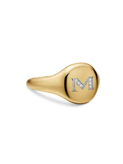 David Yurman Women's Dy Initial Pinky Ring In 18k Yellow Gold