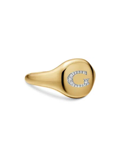 David Yurman Women's Dy Initial Pinky Ring In 18k Yellow Gold