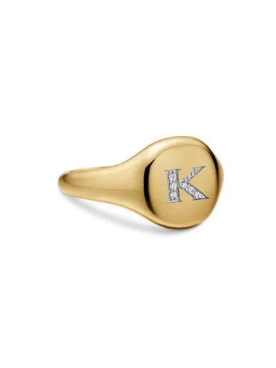 David Yurman Women's Dy Initial Pinky Ring In 18k Yellow Gold