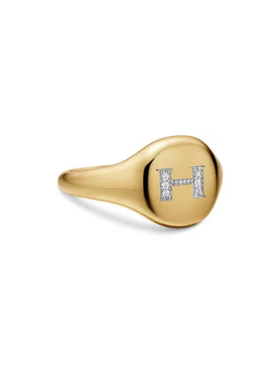 David Yurman Women's Dy Initial Pinky Ring In 18k Yellow Gold