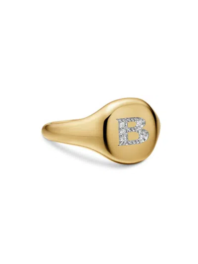 David Yurman Women's Dy Initial Pinky Ring In 18k Yellow Gold