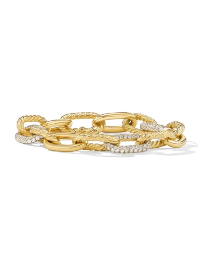 David Yurman Madison Chain Bracelet With Diamonds In 18k Gold, 11mm