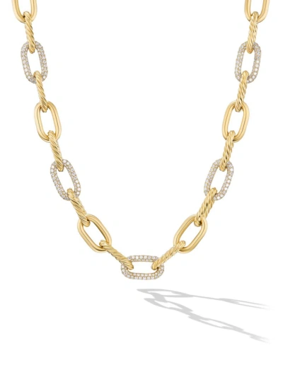 David Yurman Women's Dy Madison Chain Necklace In 18k Yellow Gold With Diamonds