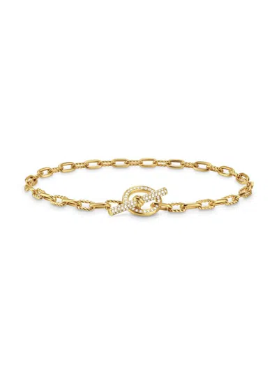 David Yurman Women's Dy Madison Pavé Toggle Chain Bracelet In 18k Yellow Gold In Metallic