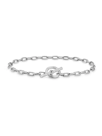 David Yurman Women's Dy Madison Pavé Toggle Chain Bracelet In Sterling Silver In Green