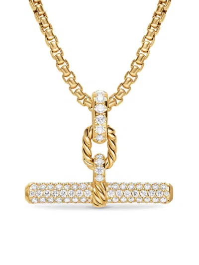 David Yurman Women's Dy Madison Toggle Pendant In 18k Yellow Gold With Diamonds, 29mm