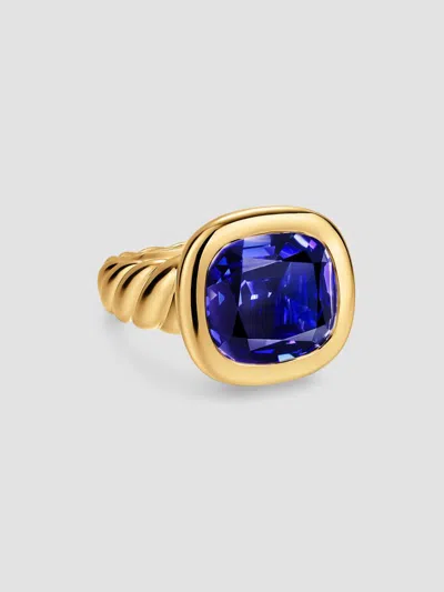 David Yurman Women's Dy Mercer Color Stone Ring In 18k Yellow Gold In Iolite