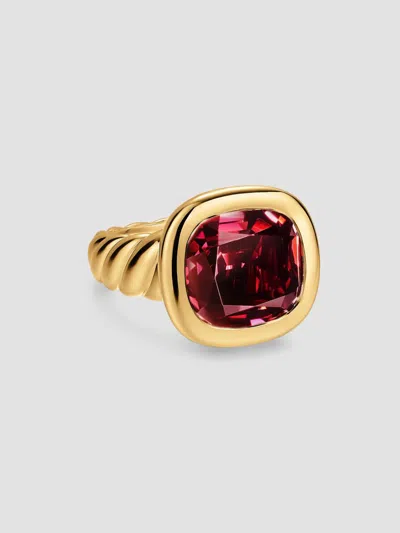 David Yurman Women's Dy Mercer Color Stone Ring In 18k Yellow Gold In Rhodolite Garnet