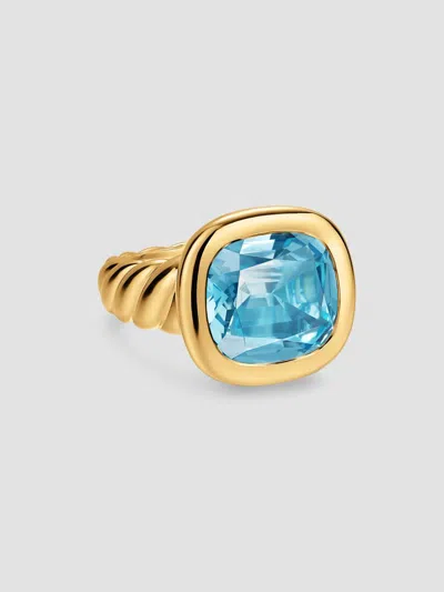 David Yurman Women's Dy Mercer Color Stone Ring In 18k Yellow Gold In Sky Blue Topaz