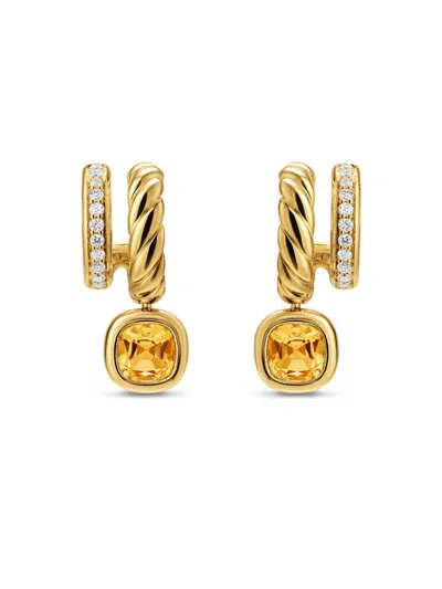 David Yurman Women's Dy Mercer Color Two Row Drop Earrings In 18k Yellow Gold In Pattern