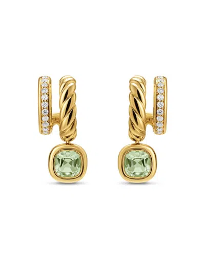 David Yurman Women's Dy Mercer Color Two Row Drop Earrings In 18k Yellow Gold In Pattern
