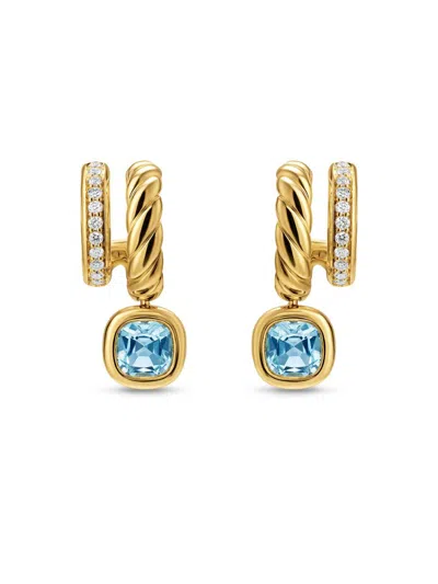 David Yurman Women's Dy Mercer Color Two Row Drop Earrings In 18k Yellow Gold