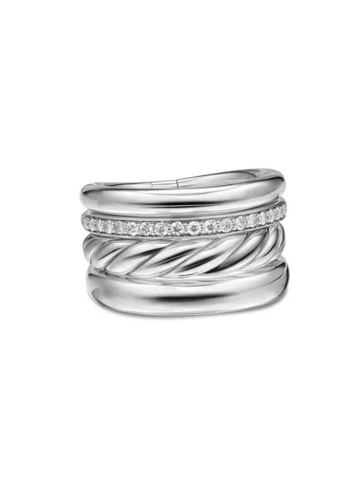 David Yurman Women's Dy Mercer Four Row Ring In Sterling Silver In Orange