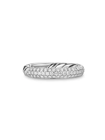 David Yurman Women's Dy Mercer Pavé Band Ring In Sterling Silver In Orange