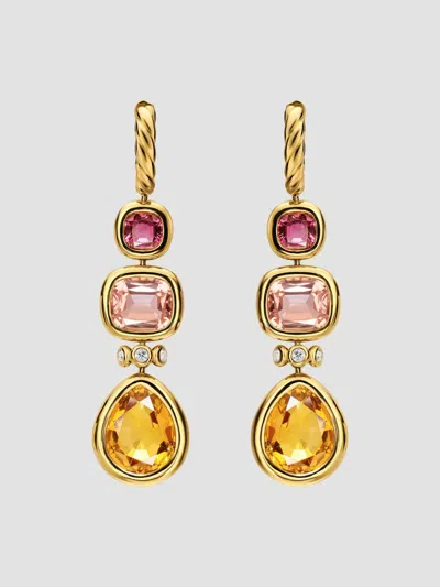 David Yurman Women's Dy Mercer Statement Stone Drop Earrings In 18k Yellow Gold In Citrine