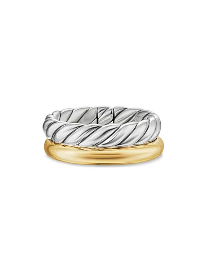 David Yurman Women's Dy Mercer Two Row Ring In Sterling Silver In Gold