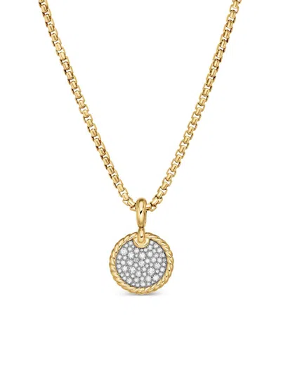 David Yurman Women's Elements Disc Pendant In 18k Yellow Gold With Diamonds