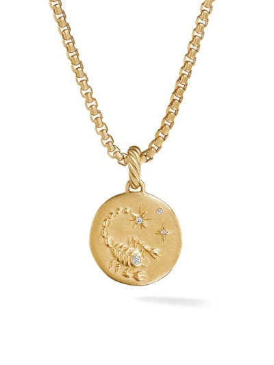 David Yurman 18k Yellow Gold Diamond Scorpio Amulet Pendant