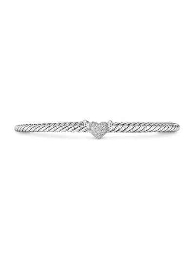 David Yurman Women's Heart Station Bracelet In Sterling Silver In Metallic