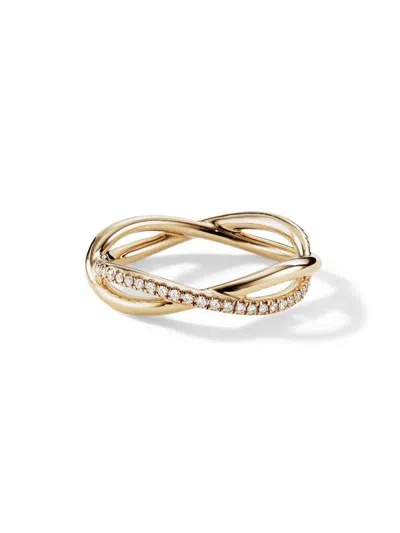 David Yurman Women's Infinity Band Ring In 18k Yellow Gold In Diamond