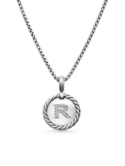 David Yurman Women's Initial Charm Necklace In Sterling Silver In White