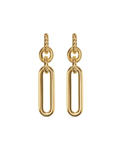 David Yurman Women's Lexington Double Link Drop Earrings In 18k Yellow Gold, 53.5mm