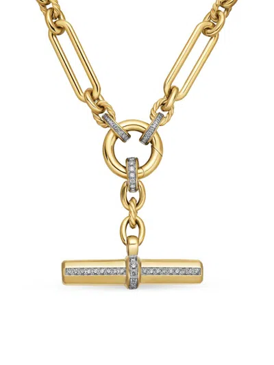 David Yurman Women's Lexington E/w Chain Necklace In 18k Yellow Gold