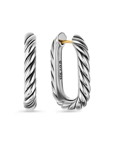 David Yurman Women's Madison Cable Hoop Earrings In Sterling Silver, 24.3mm In Neutral