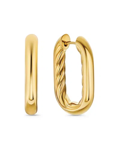 David Yurman Women's Madison Smooth Hoop Earrings In 18k Yellow Gold, 24.3mm In Pattern