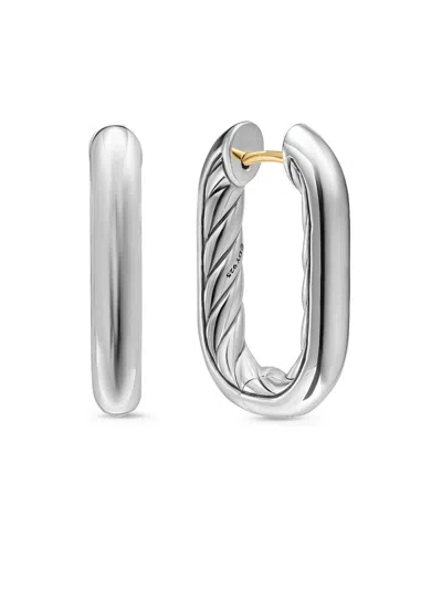 David Yurman Women's Madison Smooth Hoop Earrings In Sterling Silver, 24.3mm In Metallic