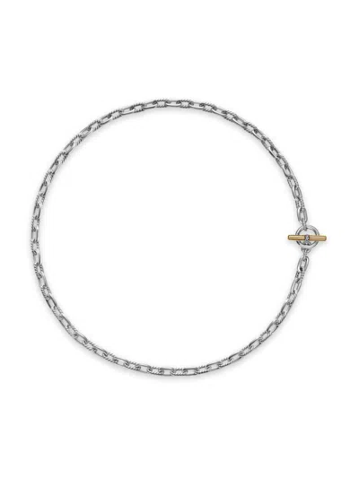 David Yurman Women's Madison Toggle Chain Necklace In Sterling Silver And 18k Yellow Gold, 5.5mm In Green