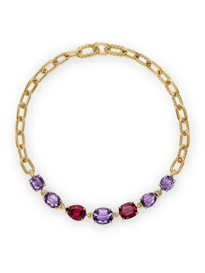 David Yurman Women's Marbella Chain Necklace In 18k Yellow Gold In Amethyst