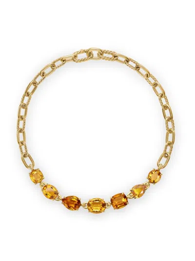 David Yurman Women's Marbella Chain Necklace In 18k Yellow Gold In Citrine