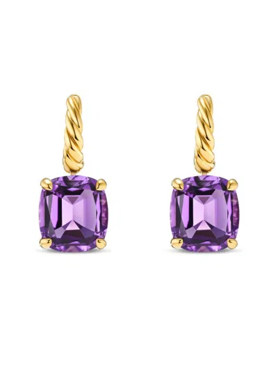 David Yurman Women's Marbella Drop Earrings In 18k Yellow Gold In Amethyst