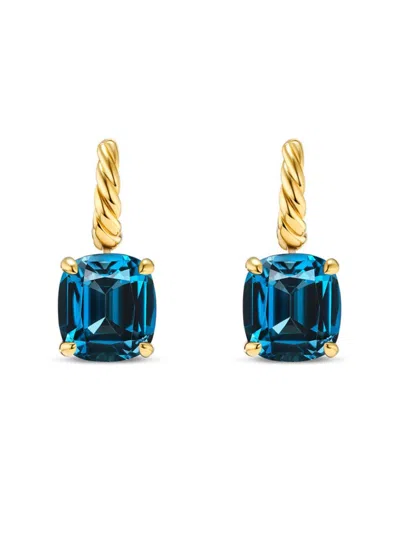David Yurman Women's Marbella Drop Earrings In 18k Yellow Gold In Hampton Blue Topaz
