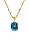 David Yurman Marbella Enhancer With Gemstones In 18k Gold, 12x11mm In Hampton Blue Topaz