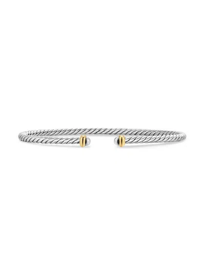 David Yurman Women's Micro Cable Flex Bracelet In Sterling Silver In Gray