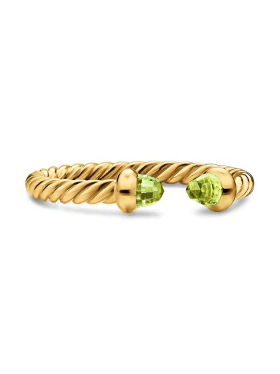 David Yurman Women's Micro Cablespira Flex Open Ring In 18k Yellow Gold