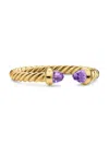 David Yurman Women's Micro Cablespira Flex Open Ring In 18k Yellow Gold In Black