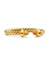 David Yurman Women's Micro Cablespira Flex Open Ring In 18k Yellow Gold In Red