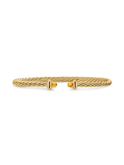 David Yurman Women's Micro Cablespira Flex Teen Bracelet In 18k Yellow Gold In Gray