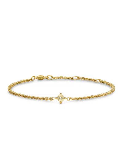 David Yurman Women's Micro Chatelaine Chain Bracelet In 18k Yellow Gold In Gray